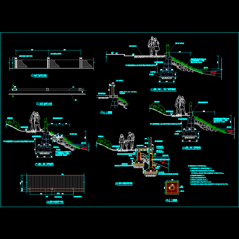 音乐广场驳岸CAD详图纸 - 1