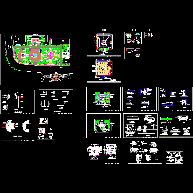 政府前广场全套CAD施工大样图 - 1