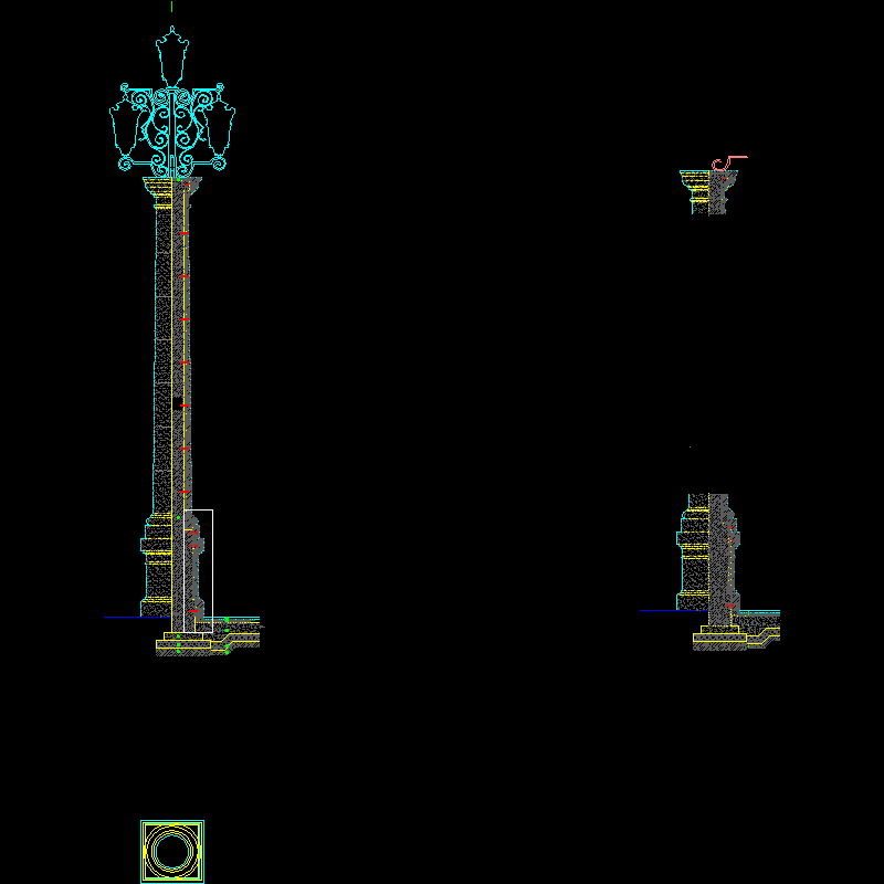 小区欧式路灯施工dwg和CAD图纸 - 1
