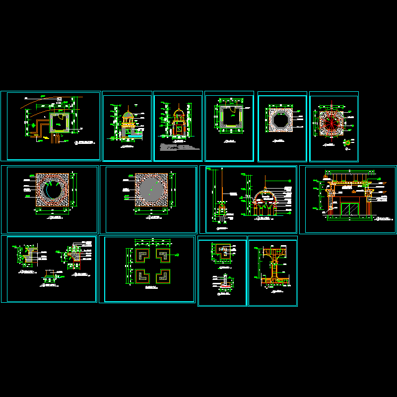 岗亭全套施工CAD图纸 - 1