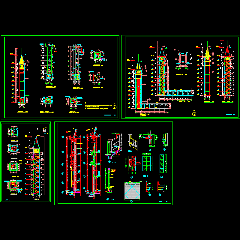 观景塔施工CAD图纸 - 1