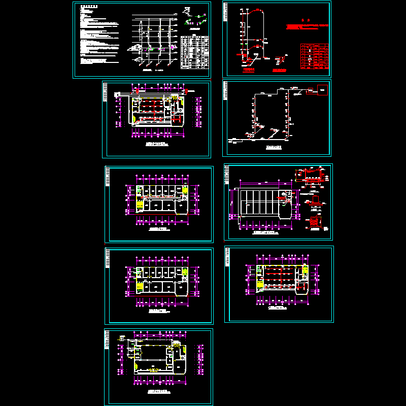 办公楼给排水及消防系统设计cad施工图纸和平面图,系统图 - 1