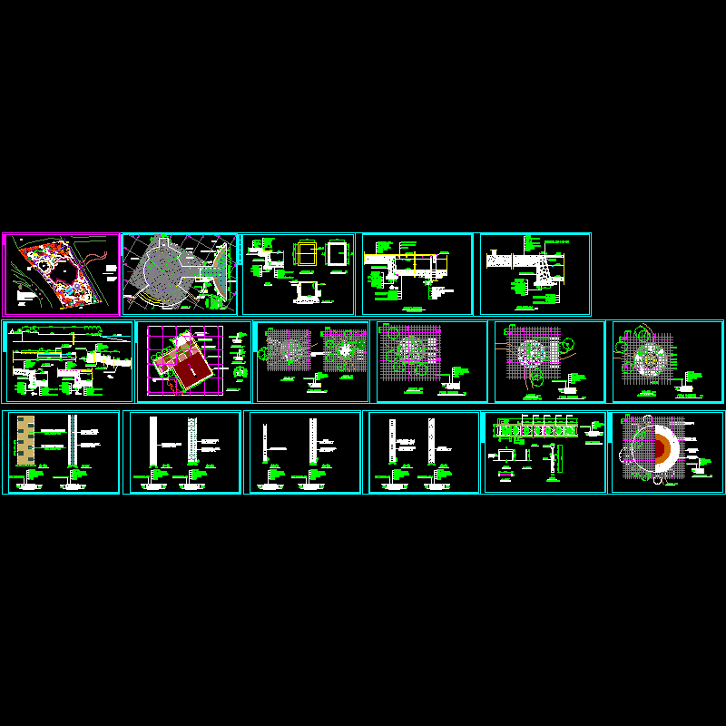 公园景观CAD施工图（17页图纸）.dwg - 1