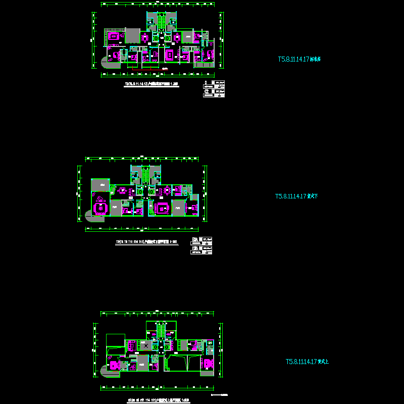 高层二梯二住宅楼户型图纸（200平方米）.dwg - 1