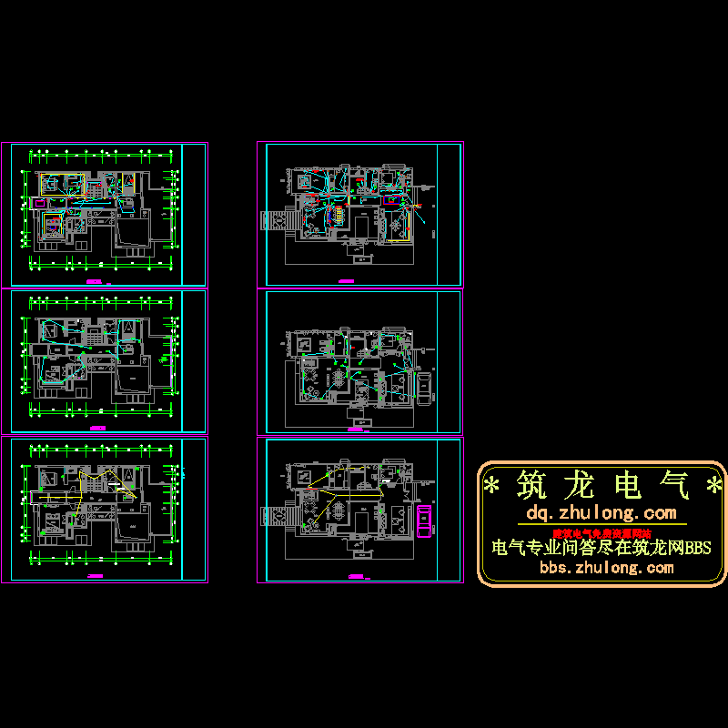 别墅整套电气图（6页CAD图纸） - 1