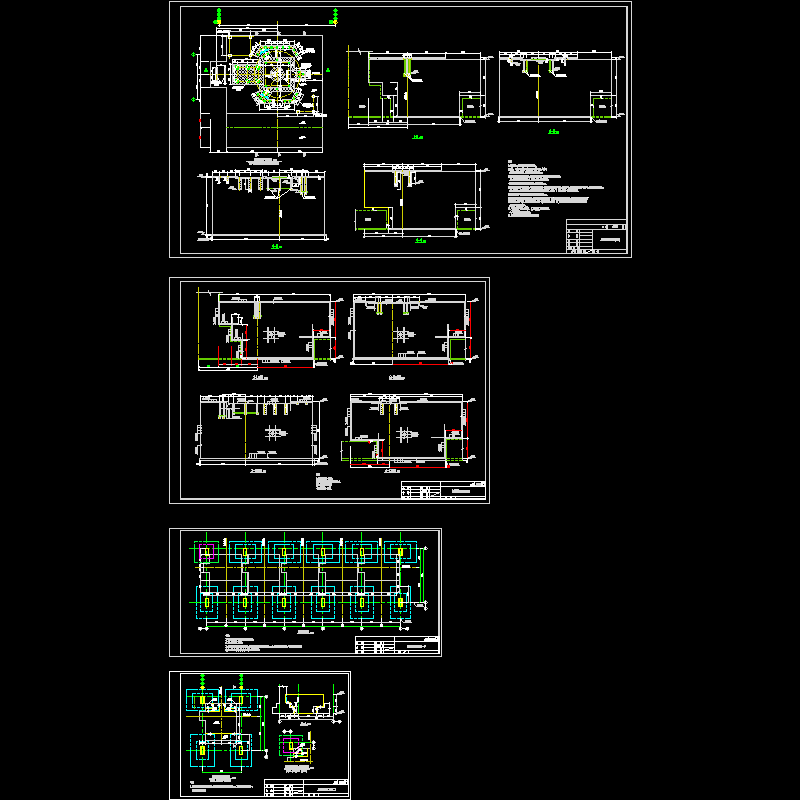 电厂磨煤机基础详图（4页CAD施工图纸） - 1