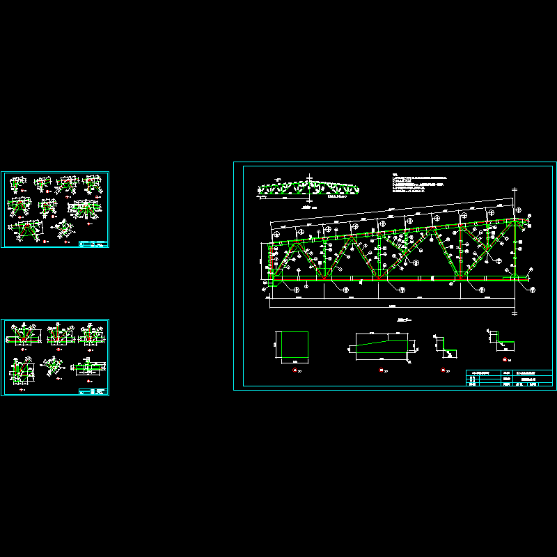 27m梯形钢屋架结构设计CAD施工图纸.dwg - 1