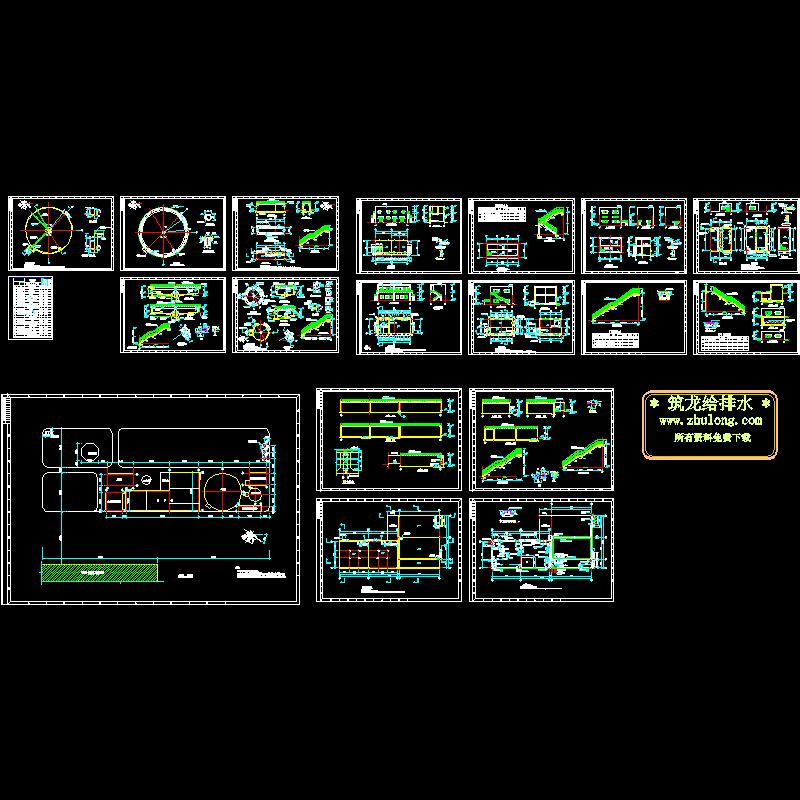 污水处理厂CAD施工图纸 - 1