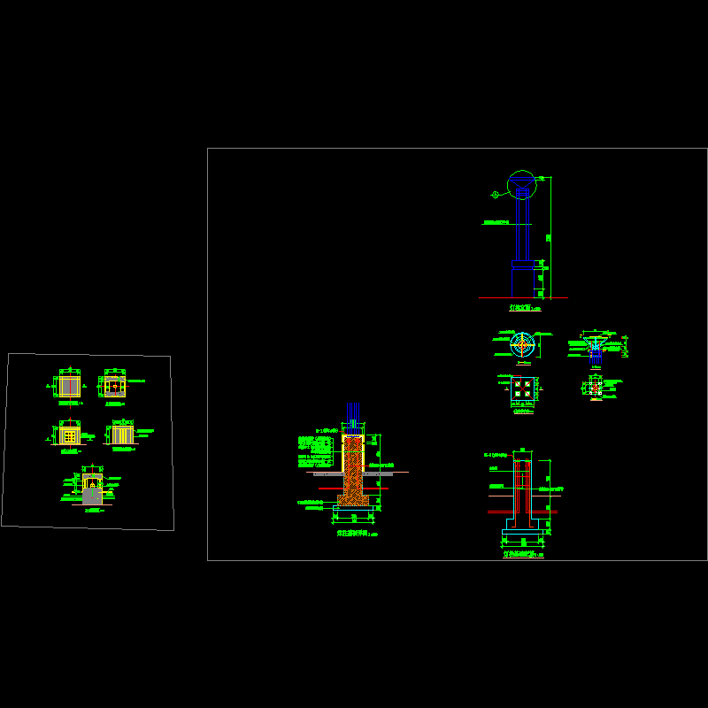 公园景观灯施工CAD详图纸 - 1