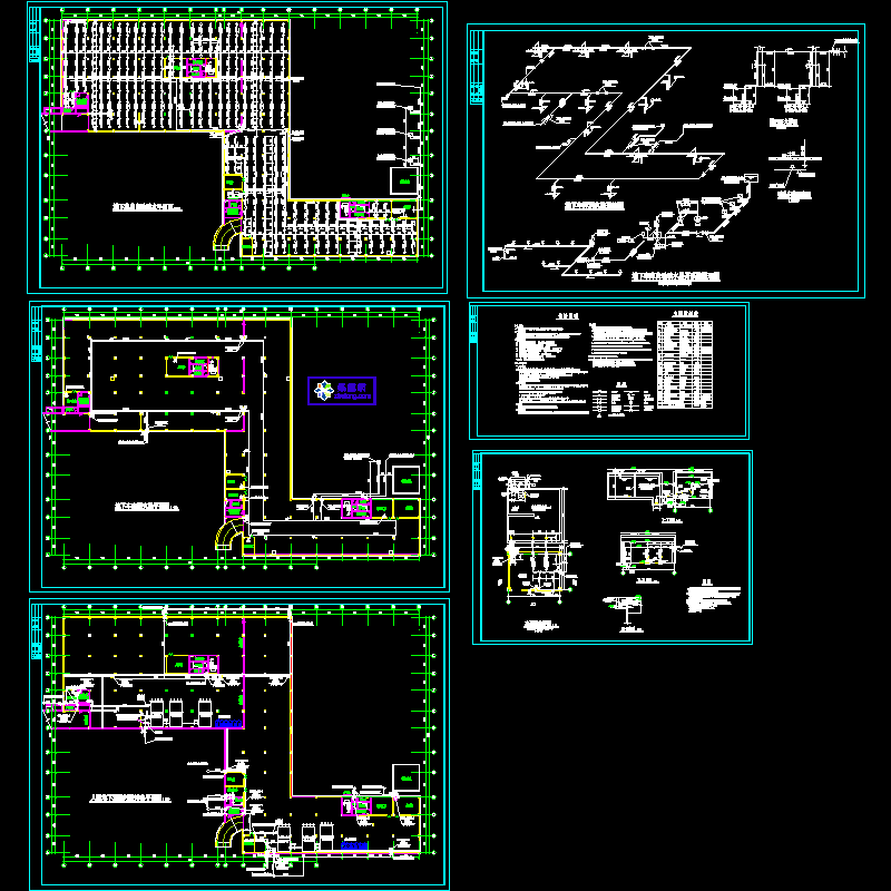 三类地下车库消防系统设计cad施工图纸和设计说明 - 1