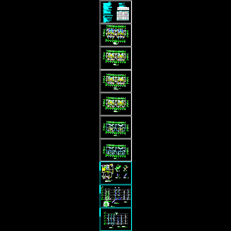 6层住宅楼给排水设计CAD施工图纸，含设计说明.dwg - 1