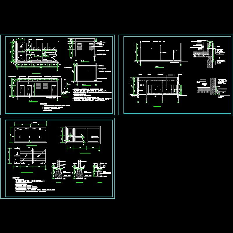 厕所施工CAD图纸，共3张图纸 - 1