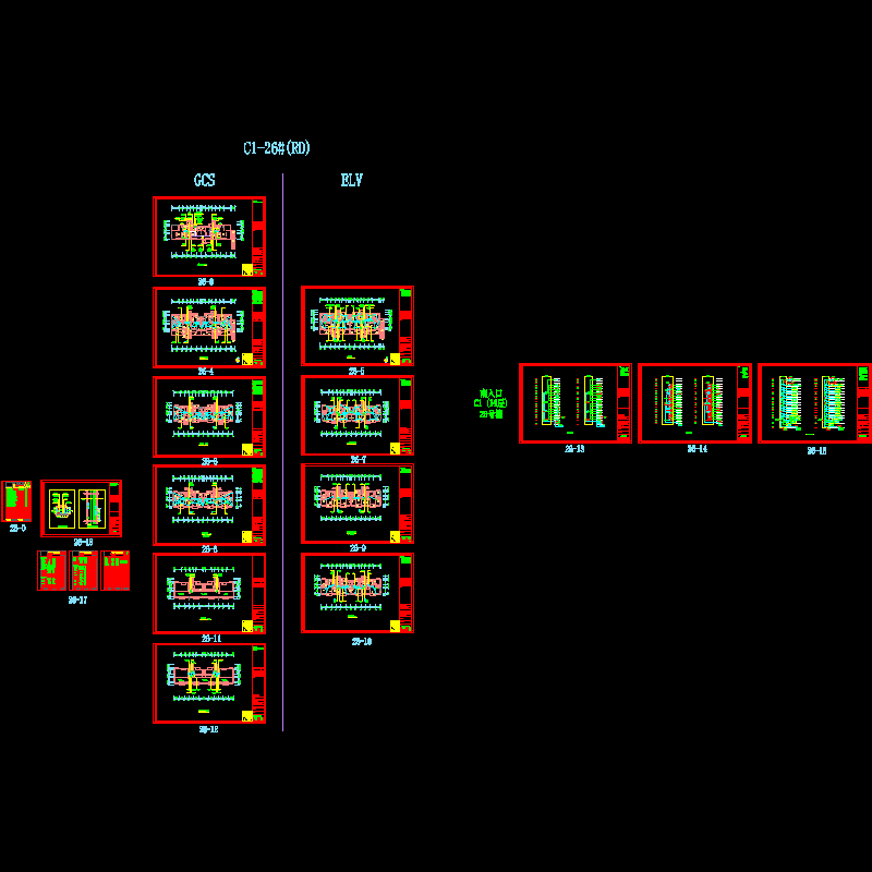 高层住宅楼电气CAD施工图纸（14层，共17张） - 1
