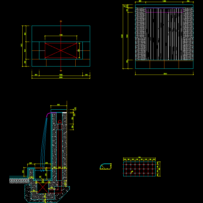 水景小品施工CAD图纸 - 1
