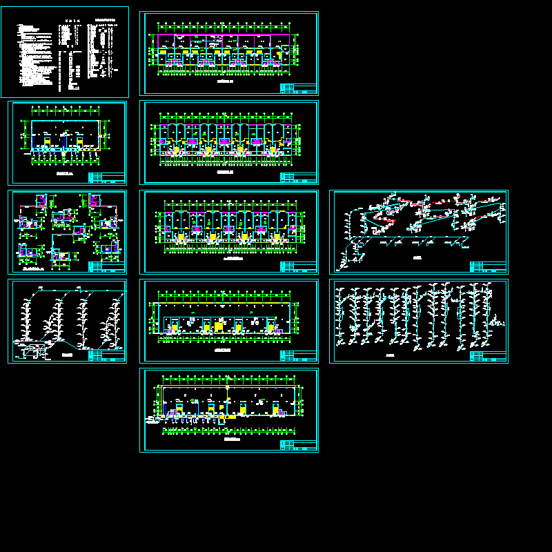 住宅楼给排水设计cad图纸,给排水系统图和消防系统图 - 1