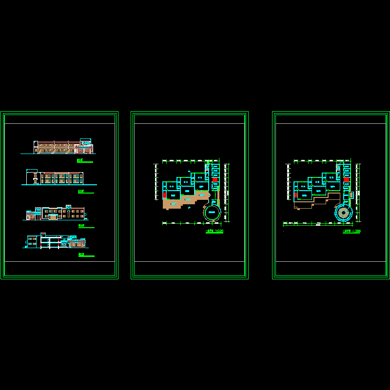 砖混结构2层6班幼儿园建筑设计图纸.dwg - 1