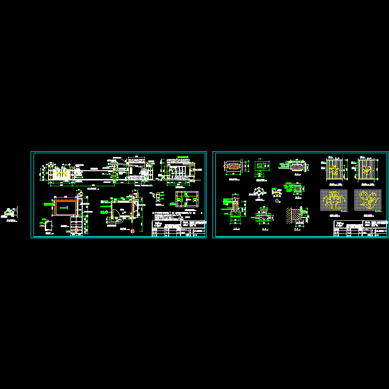 小区门卫室和围墙大门CAD施工图纸.dwg - 1