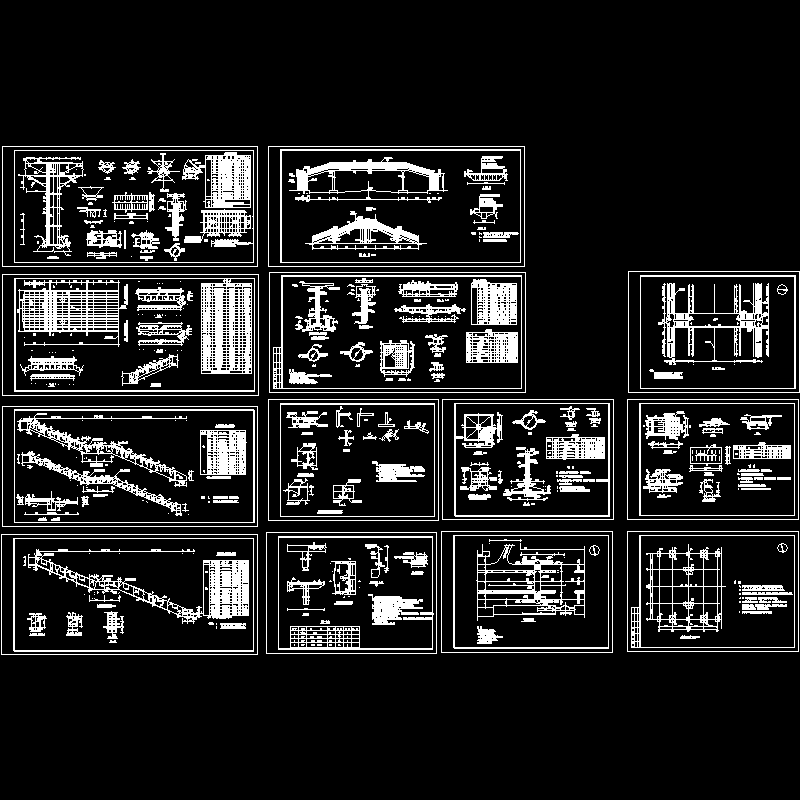 钢箱梁过街天桥全套CAD施工图纸.dwg - 1