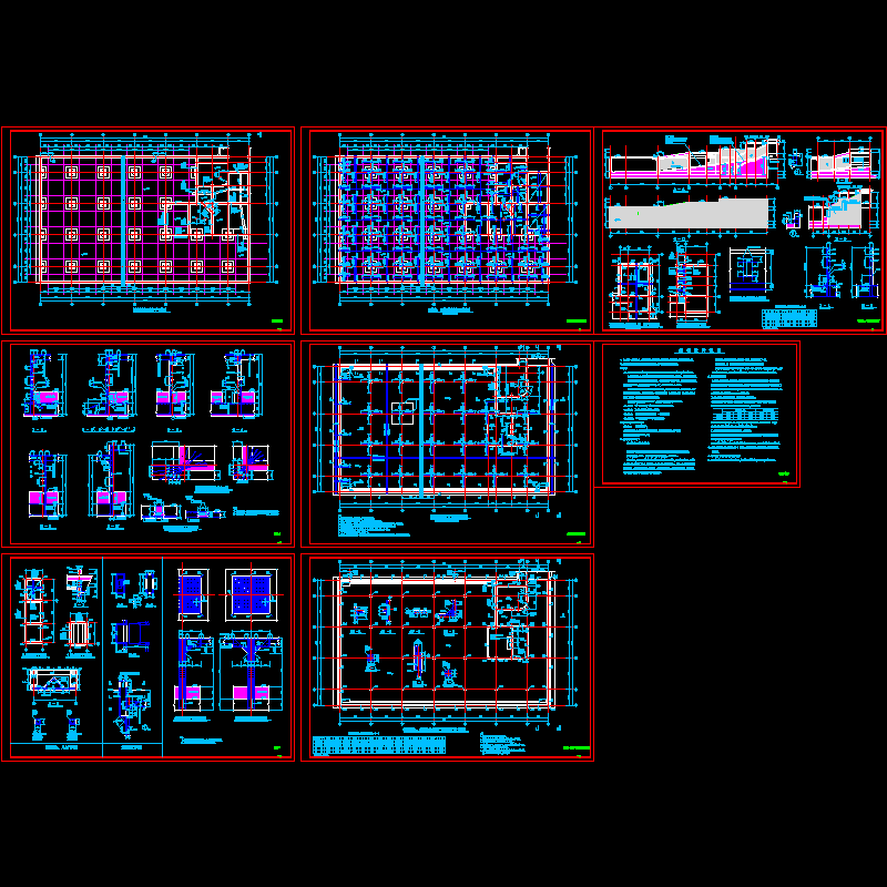 地下上车库全套结构设计CAD施工图纸.dwg - 1