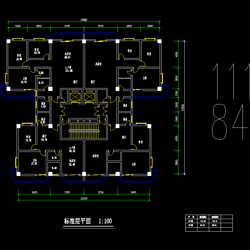 塔式高层一梯四户型图纸.dwg - 1