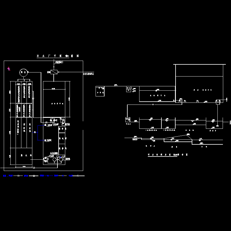 污水处理厂给排水CAD图纸 - 1