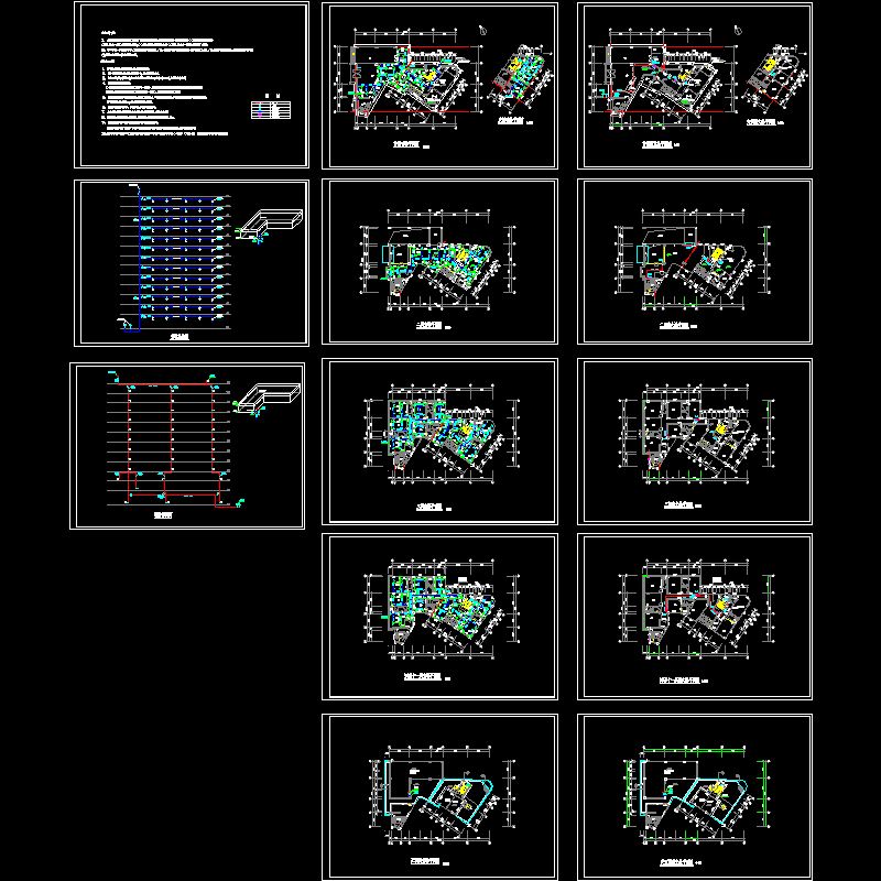 一套高层酒店消防设计CAD图纸 - 1