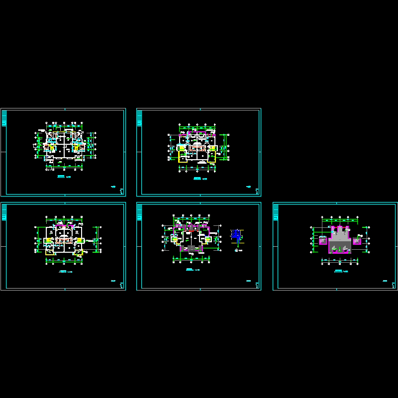 4层双拼别墅户型设计CAD图纸.dwg - 1