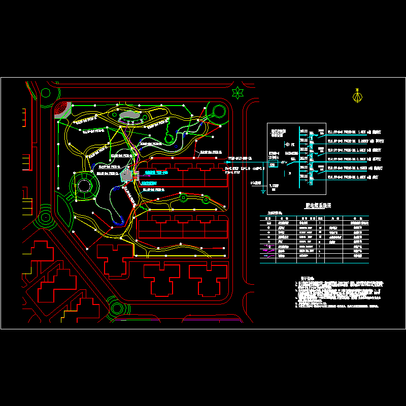 小区景观照明设计CAD施工图纸.dwg - 1