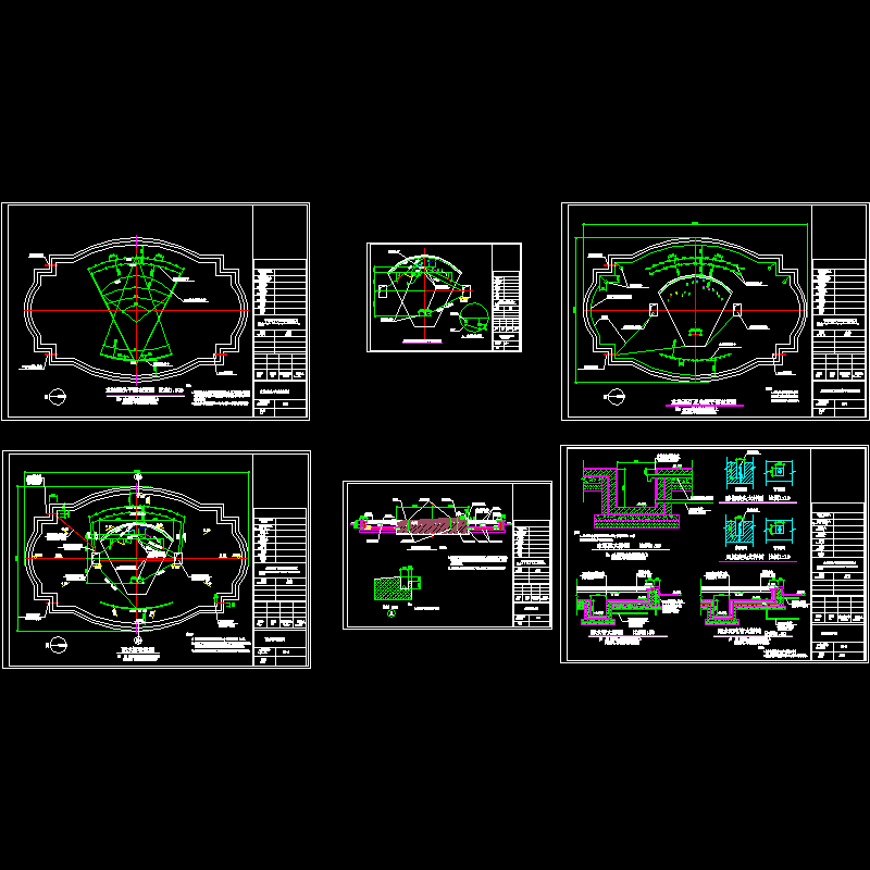 小区喷泉水池施工CAD详大样图全套 - 1