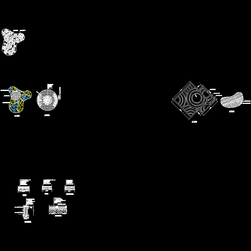居住区广场铺装CAD施工图纸 - 1