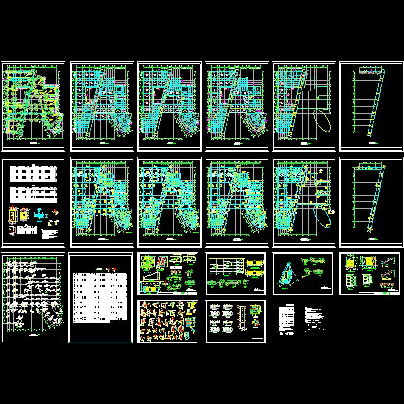 5层框架结构教学楼结构设计CAD施工图纸.dwg - 1