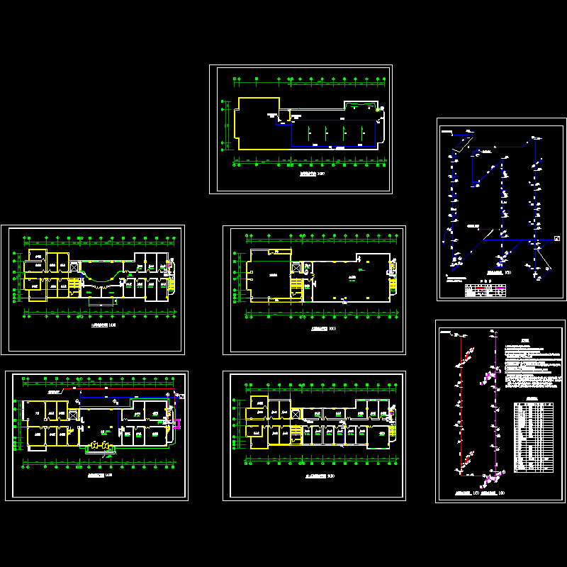 办公楼给排水设计CAD施工图纸（7张图纸）.dwg - 1