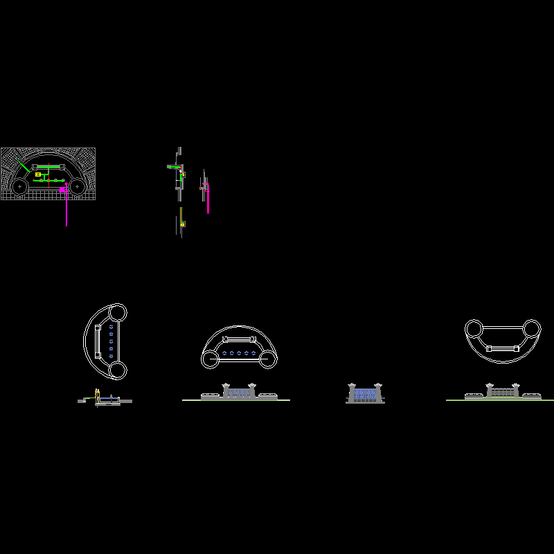 入口流水墙喷水池施工CAD详图纸.dwg - 1