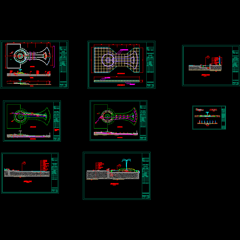 水池施工CAD图,共有8张CAD图纸 - 1