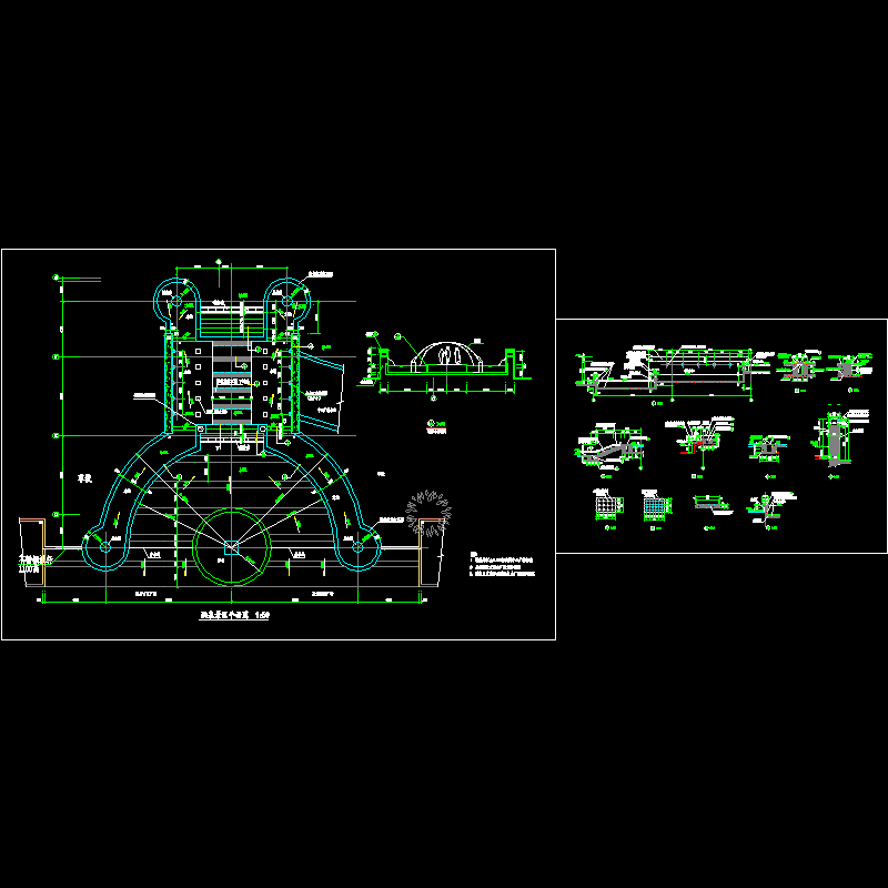 广场喷泉施工CAD图纸 - 1