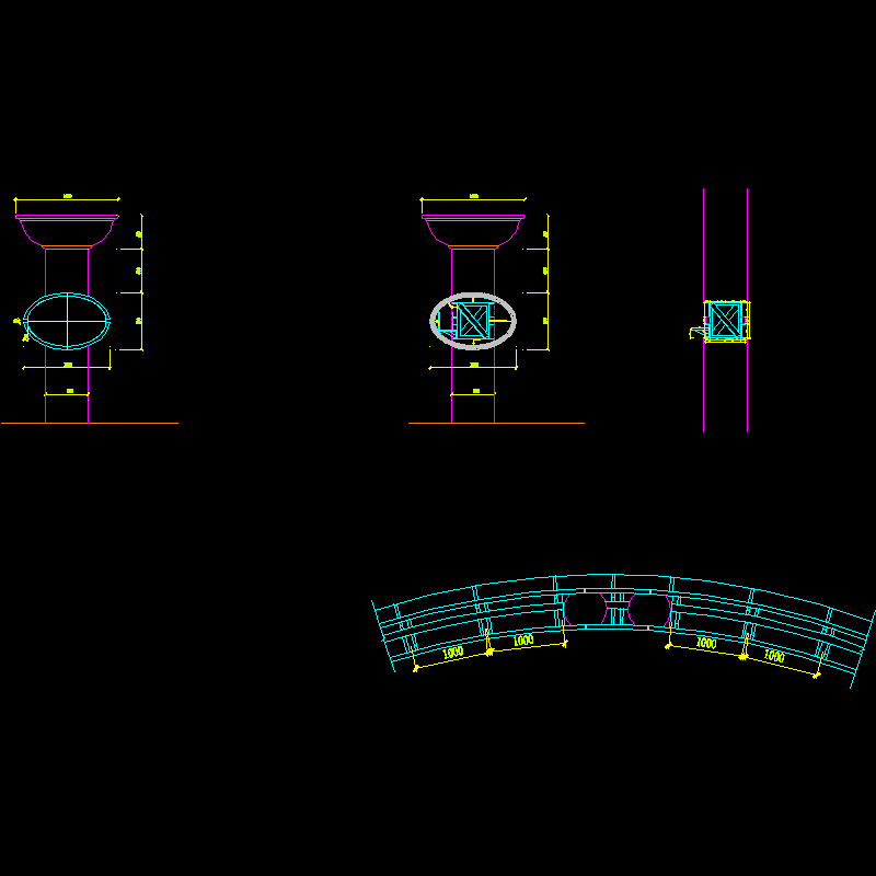 水帘钢结构设计CAD图纸 - 1