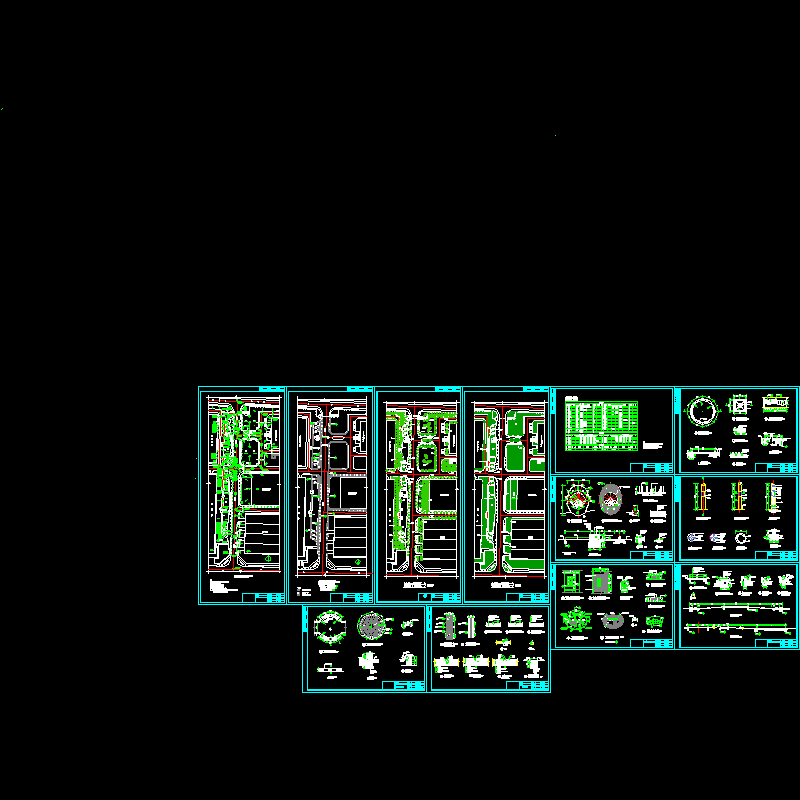 工业园景观设计完整CAD施工大样图 - 1