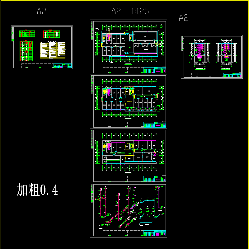 办公楼给排水系统设计cad图纸和平面图,消防系统图 - 1