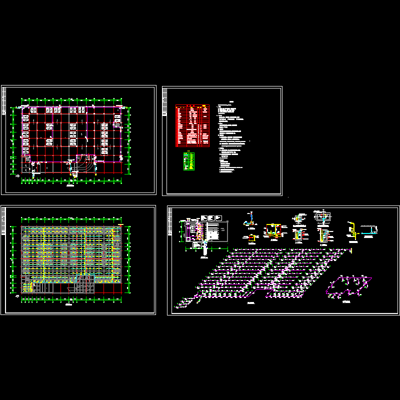 地下车库给排水cad设计图纸和自动喷水灭火系统图 - 1