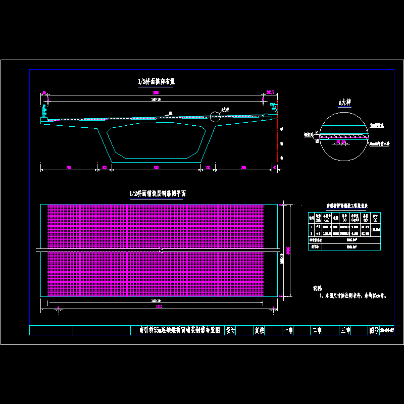 55m箱梁桥面铺装钢筋布置图.dwg