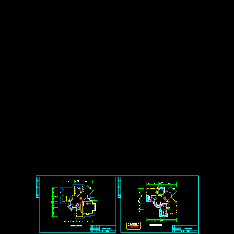 别墅小区C户型中央空调平面施工图纸.dwg - 1