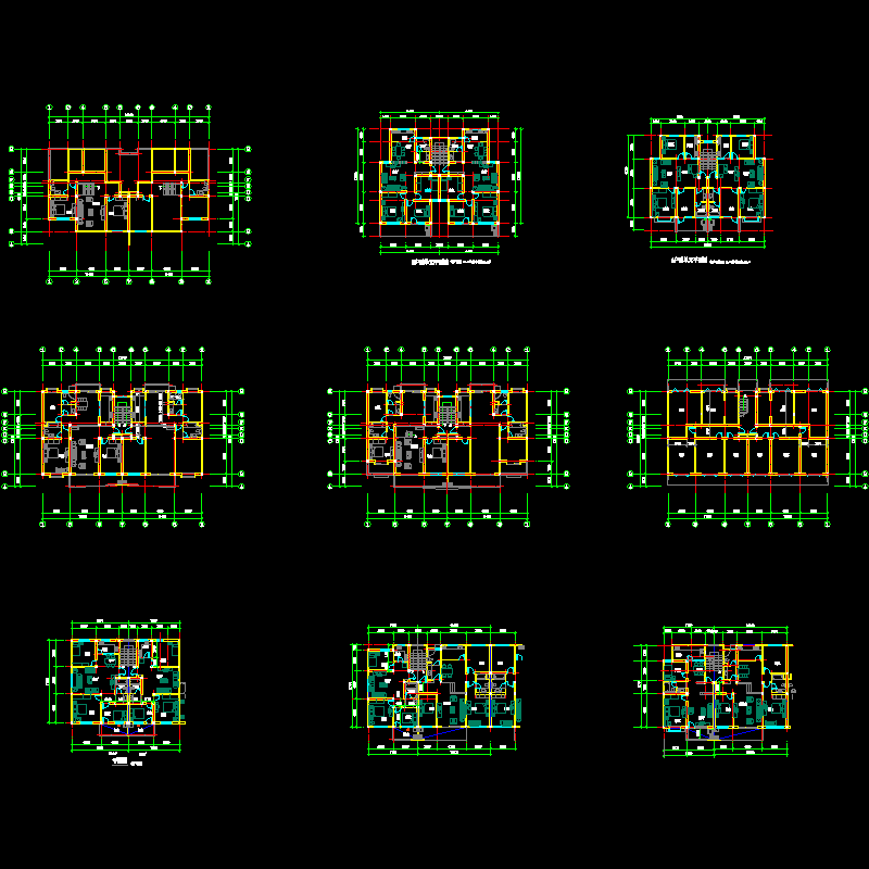 住宅户型设计CAD平面图纸(dwg) - 1