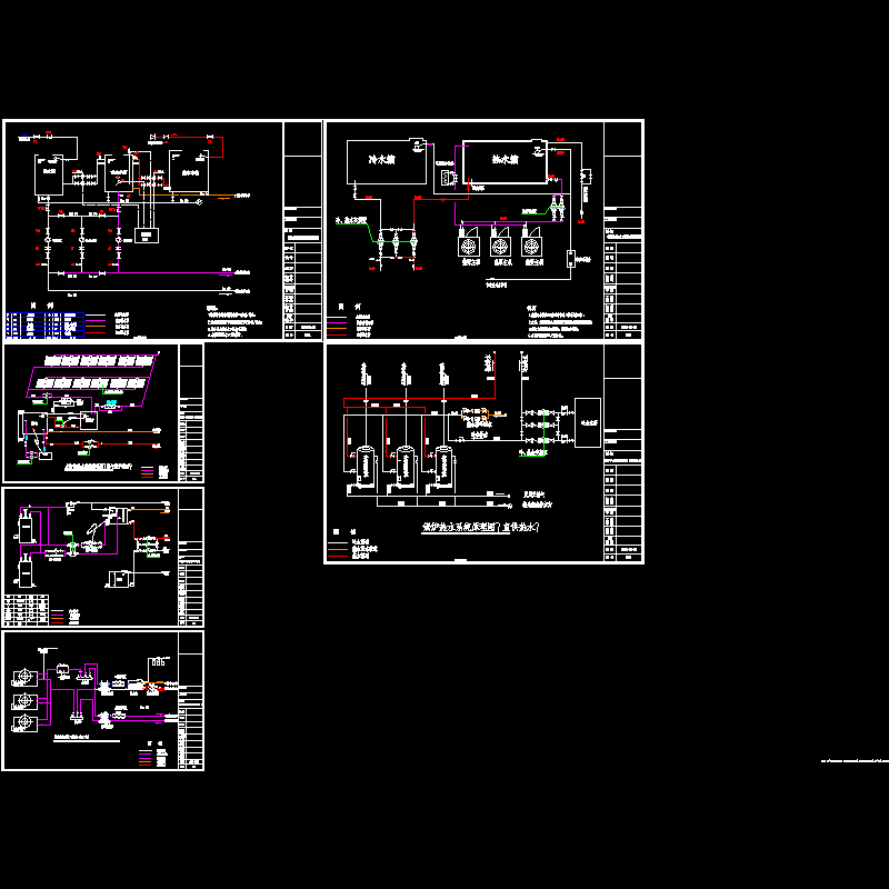 酒店供热系统原理图（6页CAD图纸） - 1