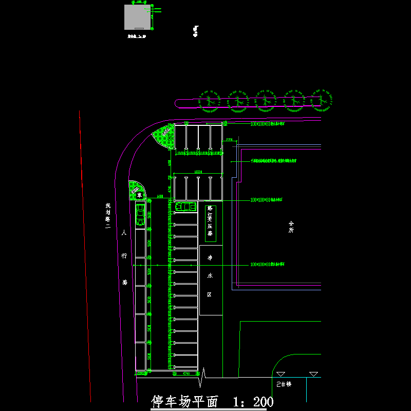 标准小料石停车场CAD施工图纸 - 1