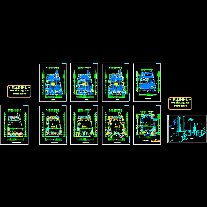 4层商场给排水、消防CAD施工图纸.dwg - 1