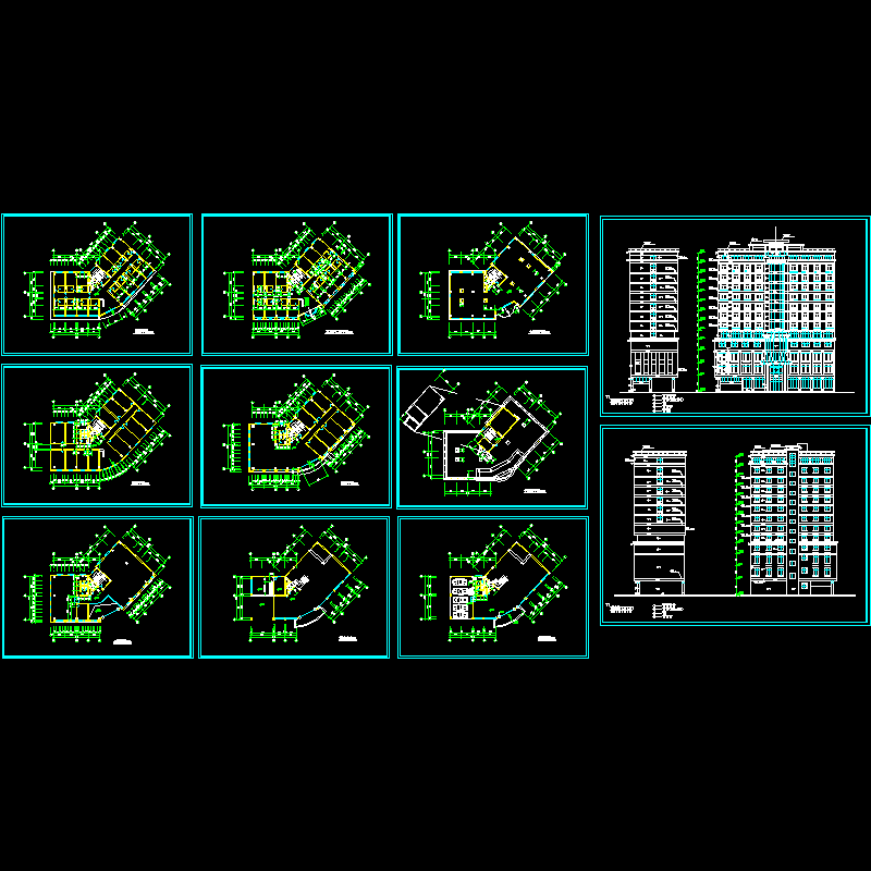 城市酒店建筑设计CAD图纸，共11张图纸.dwg - 1