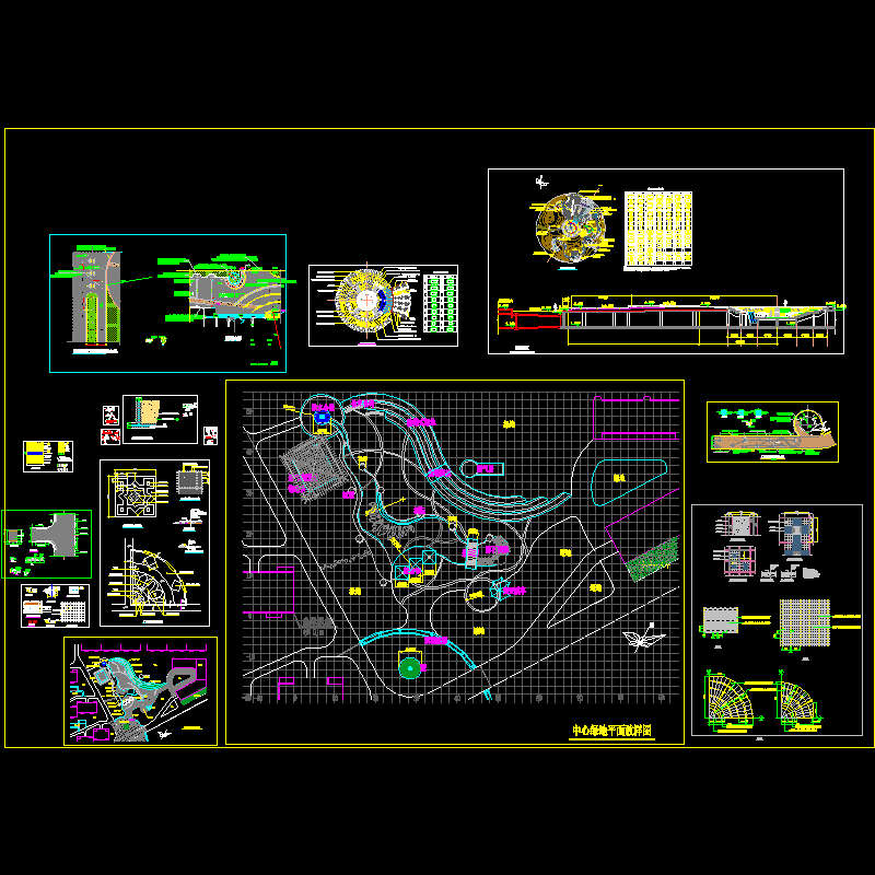 小区中心景区CAD施工图纸.dwg - 1