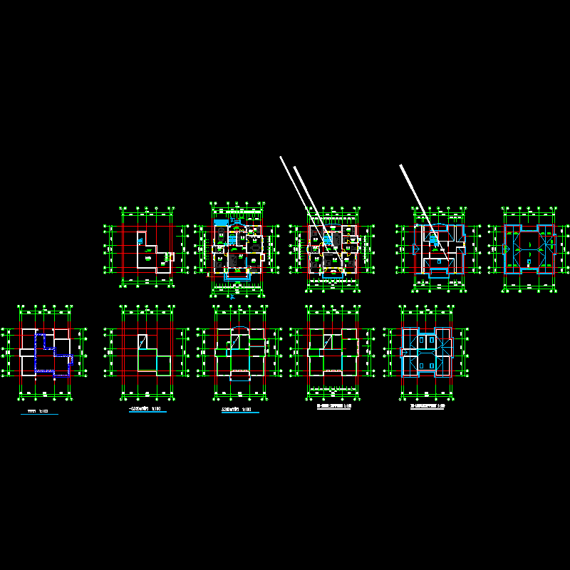 E-5型别墅建筑结构CAD施工图纸.dwg - 1