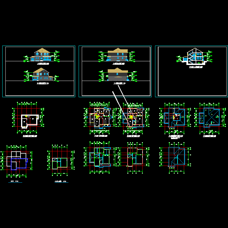 F1-1型别墅建筑结构设计CAD施工图纸.dwg - 1