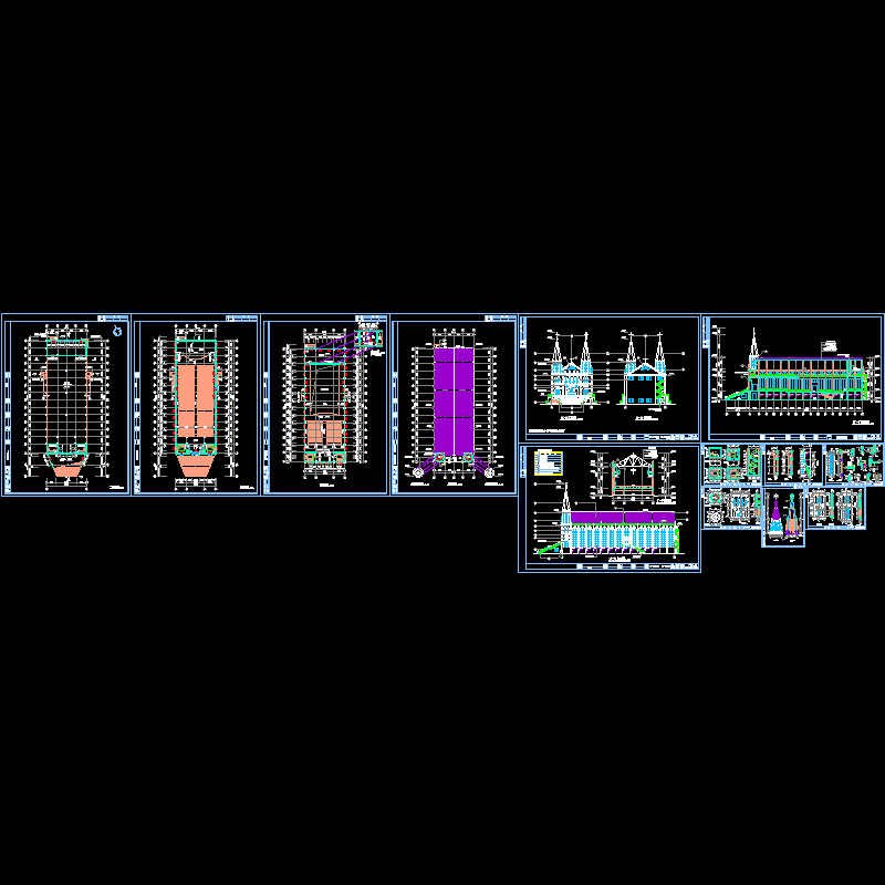 3层哥特风格教堂建筑方案设计施工图纸.dwg - 1